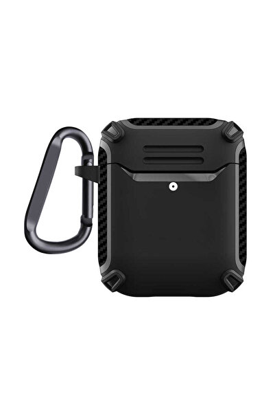 PodGuard Serisi  Airpods 1.Nesil Uyumlu Siyah Airpods Kılıf