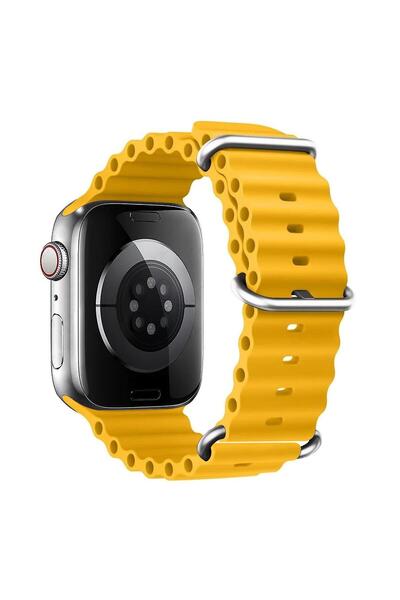Microsonic Apple Watch Series 10 46mm Kordon Aqua Belt Sarı