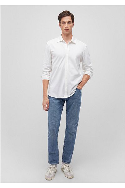 Mavi Λευκό πλεκτό πουκάμισο Slim Fit / Slim Fit 0211107 -620