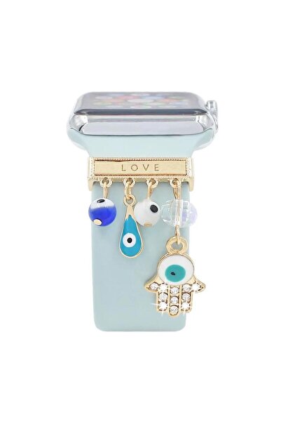 Microsonic Apple Watch 10 42mm Kordon Süsü Charm Love Hamsa