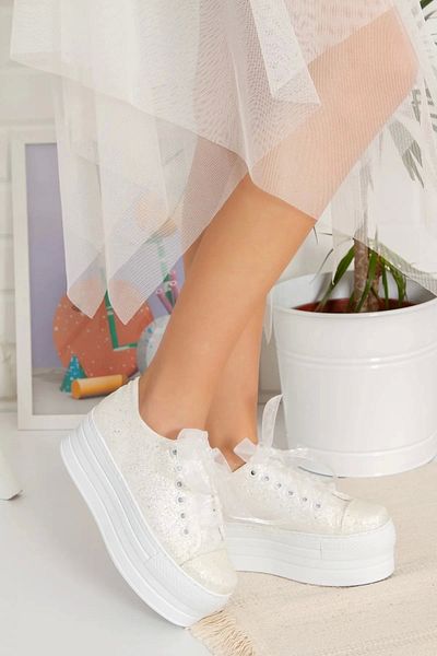 MFT AYAKKABI Women's High-Sole Sports Wedding Dress Comfortable Shoes