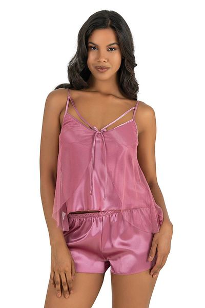 PRIMODA Dried Rose Satin Shorts Set 9215