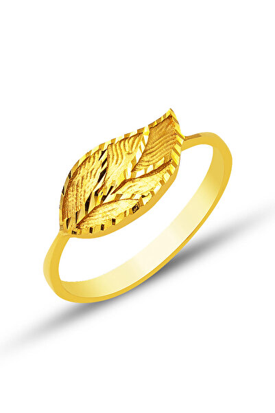 Bilezikci Yaprak Motifli 22 Ayar Altın Yüzük