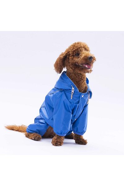 Pawstar Sax Blue Monsoon Dog Jumpsuit Raincoat Dog Raincoat Dog Outfit Dog Suit