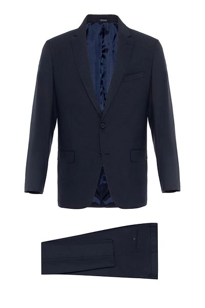 SÜVARİ Navy Blue Slim Fit Patternless Suit