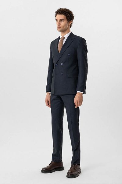 SÜVARİ Slim Fit Armour Patterned Crowace Suit Dress