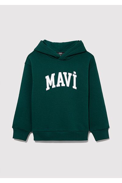 Mavi Green Hooded Logo Printed Sweatshirt - 6610110 -81962