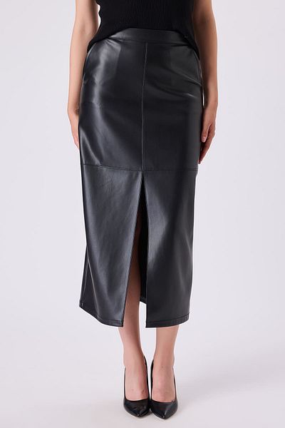 FEVER Leather Skirt with Slit Detail
