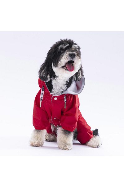 Pawstar Red Monsoon Dog Jumpsuit Raincoat Dog Raincoat Dog Outfit Dog Dress