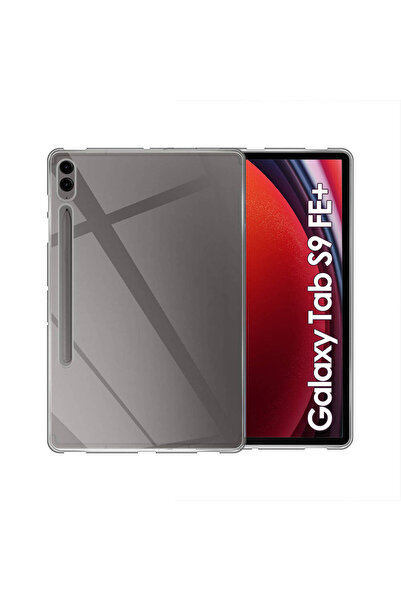 Fibaks Samsung Galaxy Tab S9 FE Plus Kılıf Şeffaf Yumuşak Süper Lüx Esnek Renksiz Kapak