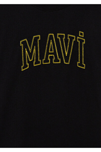 Mavi Λογότυπο Κεντημένο Μαύρο T-Shirt Loose Fit / Loose Relaxed Fit 6610214 -900