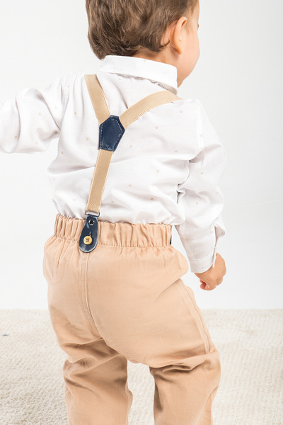 Mai Perla 1-5 Yaş 4 Parça Papyon ve Slopetli Takım Elbise Bebek Takımı