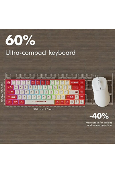 Sarftech AK680 %60 Boy Yazılım Uygulamalı  Hot-Swap Kablolu Gaming Klavye Switch Hediyeli Oyuncu Klavyesi