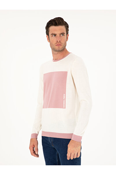 Cacharel Pudra Slim Fit Yün Karışımlı Bisiklet Yaka Triko Kazak 50271747-VR042