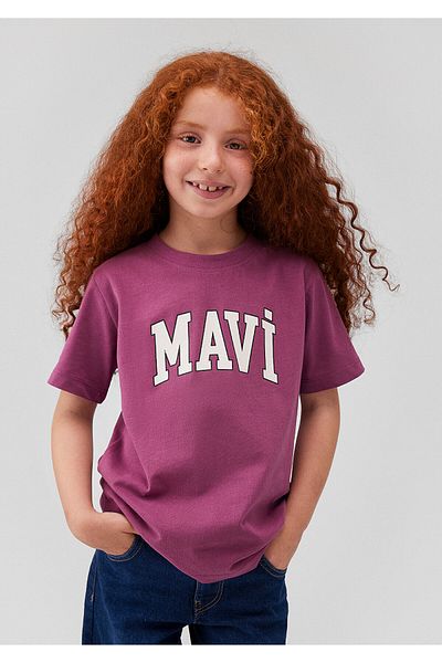 Mavi Logo Printed Purple T-Shirt Regular Fit / Regular Fit 7610109 -70651