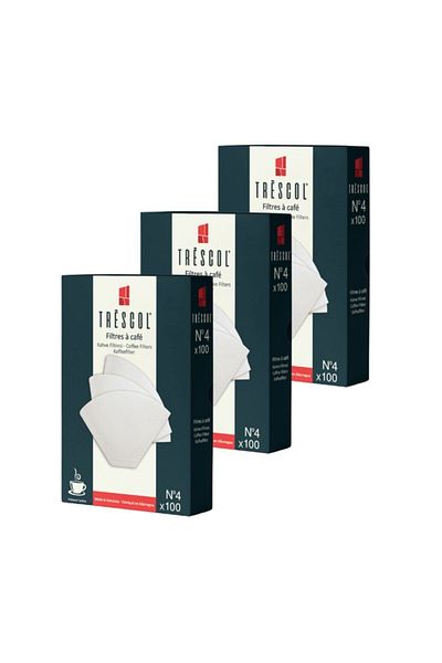TRESCOL White Filter Coffee Paper - Size 4, 300 Pieces