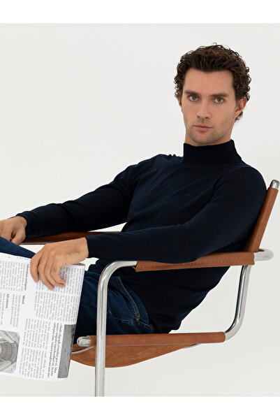 Cacharel Navy Blue Quarter Fisherman Knitwear Sweater 50270172-Vr033