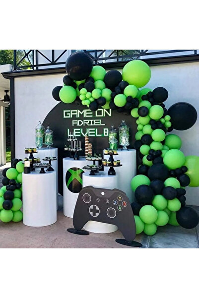 Lema Store 50 adet yeşil siyah hulk game on adriel konsept balon doğumgünü
