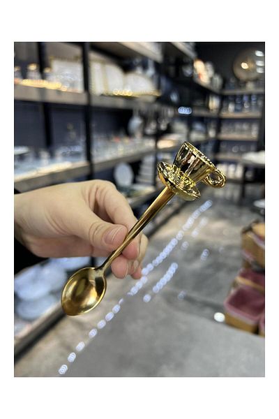 Doğudeko Luxury Single Spoon with Metal Cup Figure