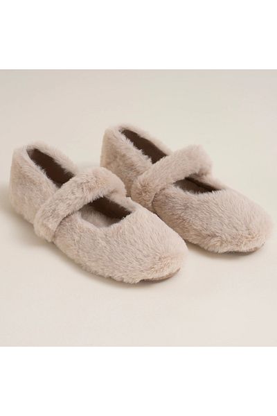 Penelope Cozy Series - Cream Feather Home Flats, μέγεθος 40