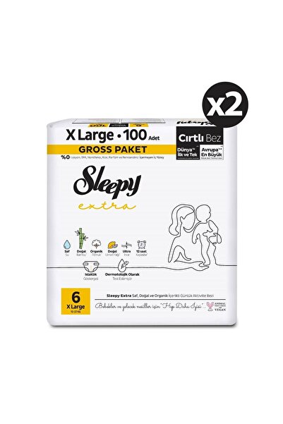 Sleepy Extra Günlük Aktivite Gross Paket Bebek Bezi 6 Numara Xlarge 200 Adet