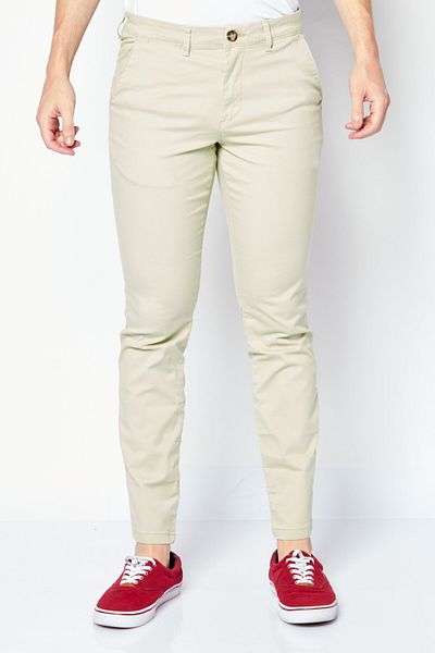Selected Homme Men Slim Fit Solid Chino Pants, Sage Green