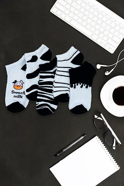 CARNAVAL SOCKS Комплект от 5 спортни чорапи с шарени млечни ботуши