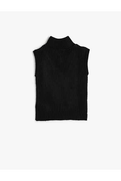 Koton Sleeveless Knitwear Sweater - Half Zip Collar