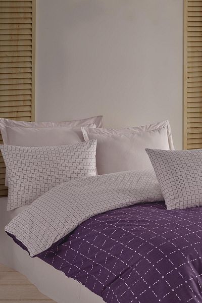 Altınbaşak Lewis Plum Single Duvet Cover Set