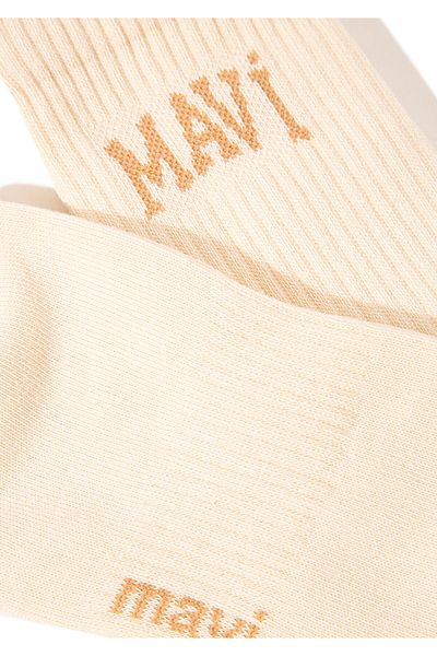 Mavi Beigefarbene Socken mit Logo-Print 0911160 -34616
