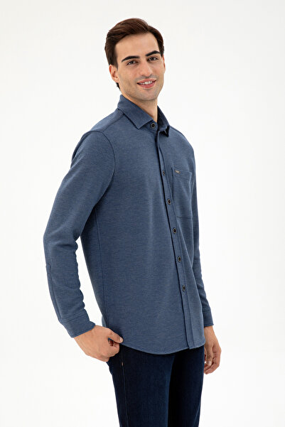 U.S. Polo Assn. Erkek Lacivert Comfort Fit Cepli Örme Gömlek 50306264-VR033