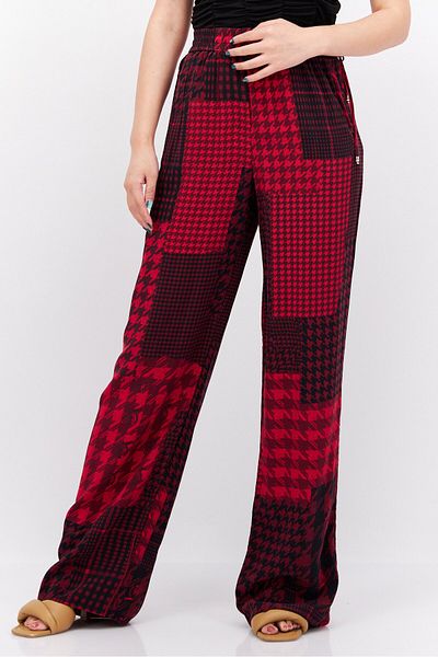 Tommy Hilfiger Women Tapered Fit Allover Prin Palazzo Pants, Red