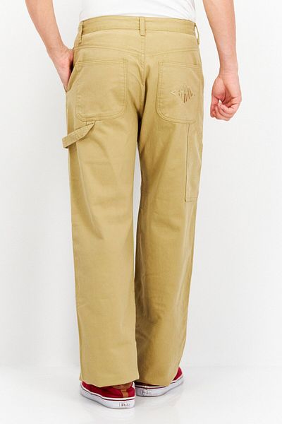 Esprit Men Regular Fit Plain Chino Pants, Khaki