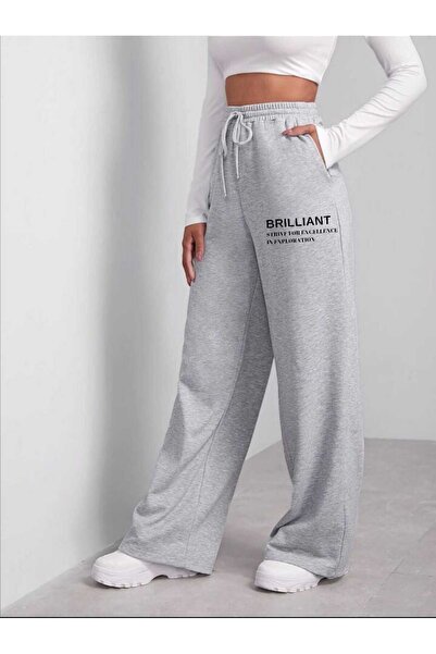 berfmoda Kadın  İki İplik Brilliant Bol Paça Eşofman Altı