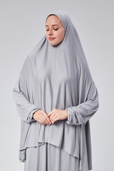 Sonbaharmoda Φόρεμα προσευχής - δύο τεμάχια, οργανικό βαμβάκι, ελαστικό μανίκι, αντιολισθητική φούστα, χτενισμένο βαμβακερό μουσουλμανικό