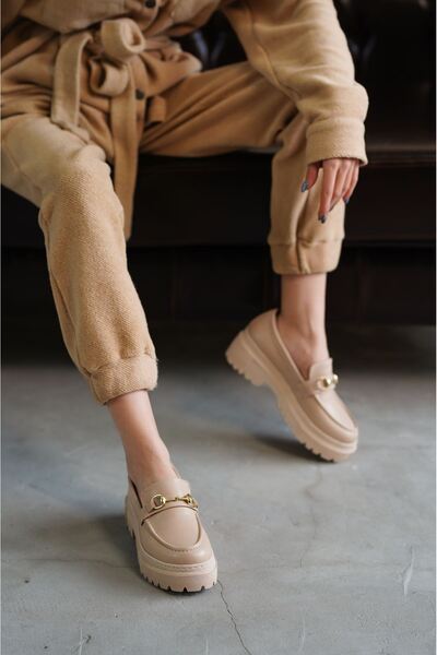 MODAADAM Γυναικεία παπούτσια Jaida με λεπτομέρεια με αγκράφα - Nude