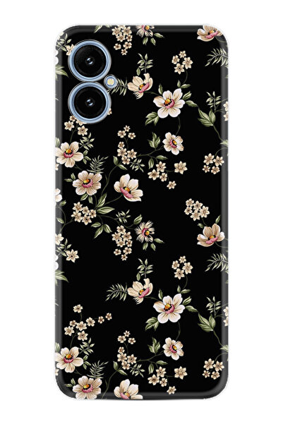 omix X5 Kılıf Boutique Baskılı Resimli Siyah Fon Çiçek Pcode -045