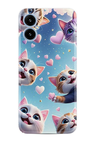 omix X5 Kılıf Boutique Baskılı Resimli Kalp ve Kedi Pcode -035