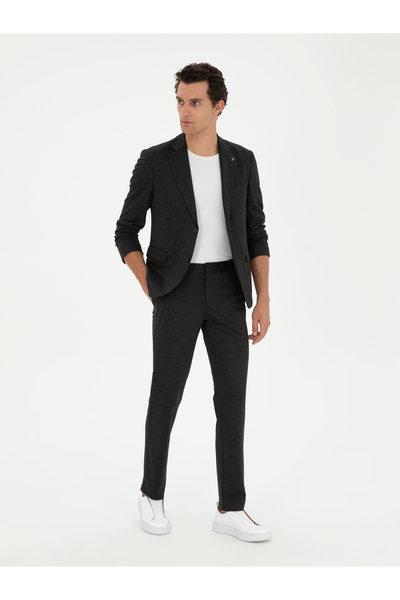 Cacharel Siyah Slim Fit Yün Karışımlı Ceket 50284835-VR046