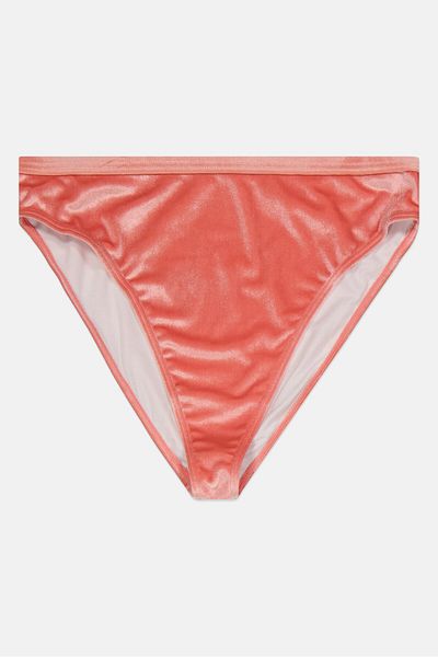 Miss Selfridge Women Velvet Bikini Bottom, Pink