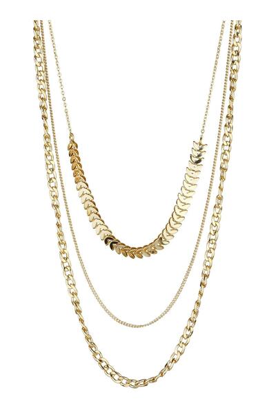 Klips Concept Üçlü Zincir Tasarım Çoklu Kolye