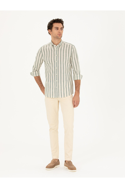 Cacharel Bej Slim Fit Pamuk Karışımlı Jean Pantolon 50284453-VR011