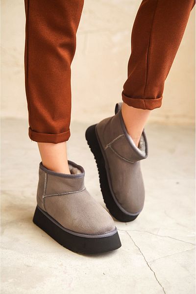 MODAADAM Cizme scurte Olympos Shearling de damă - gri
