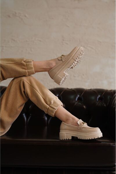 MODAADAM Γυναικεία παπούτσια Jaida με λεπτομέρεια με αγκράφα - Nude