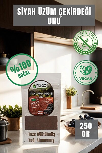 Doğadan İnsana Siyah Üzüm Çekirdeği Tozu / Unu 250gr