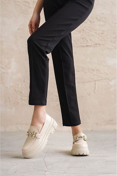 MODAADAM Pantofi casual de damă Rene cu cataramă - piele maronie
