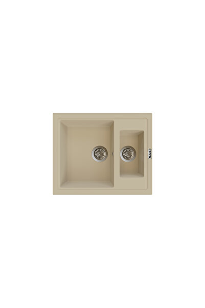 HENASURFACE Granit Eviye 1,5 Gözlü Bej 60x50 Granit Evye Kuvars