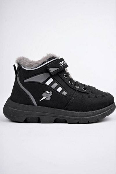 Neva'nın Butiği Unisex χρώματος γούνας με velcro κρύες παιδικές μπότες