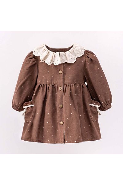 Cumino Mary&Joe Curry Brown Girl's Dress 2-3-4-5 Years
