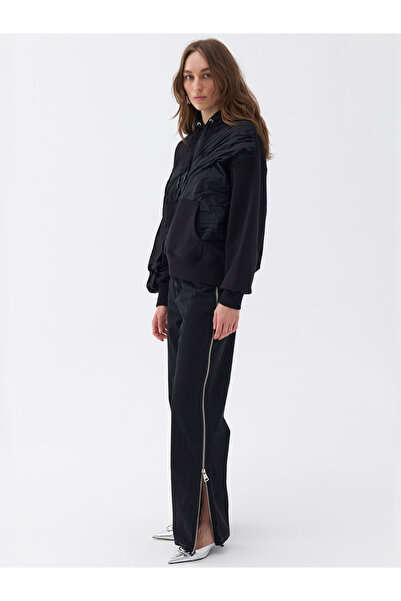 Nocturne Taffeta Drape Detailed Hooded Sweatshirt